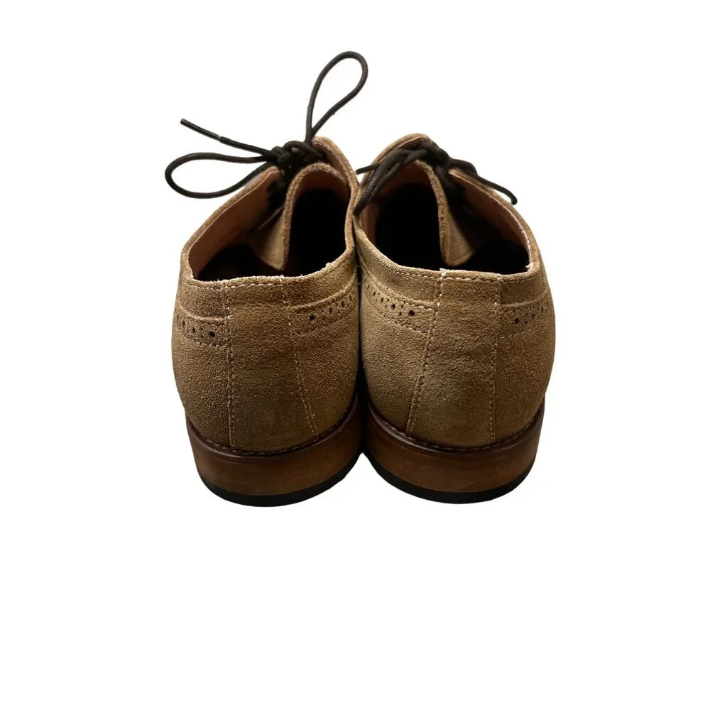 Stacy Adams Mens Suede Oxford Dress‎ Shoes 9M Tan Leather Upper & Lining NWOT